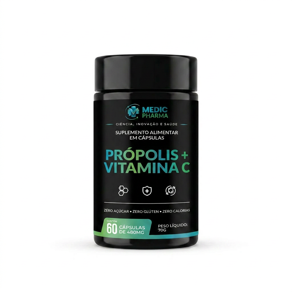 PRÓPOLIS + VITAMINA C | MedicPharma — Imunidade com Própolis Verde Brasileira